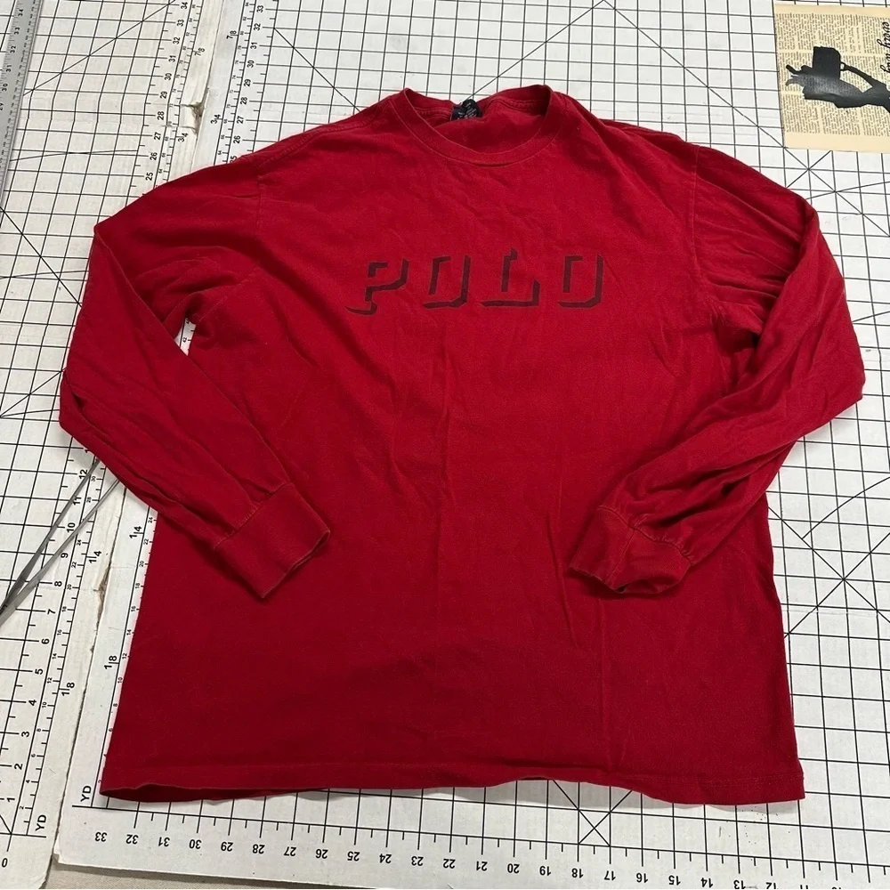 Polo Ralph Lauren VNTG made in USA sz medium spellout tee A51
